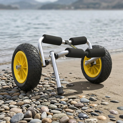 Chariot de transport pour kayak pliable Bonnlo en alliage d'aluminium moulé avec roues pleines de 10 po – Convient aux canoës, planches à pagaie, bateaux à fond plat, tapis flottants et embarcations