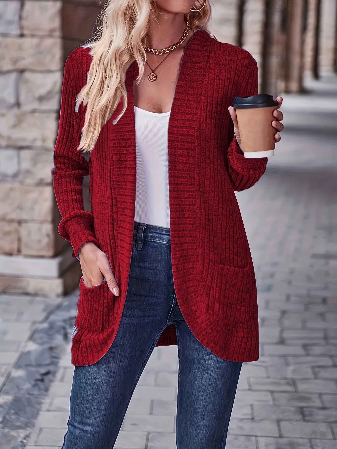 Women's Loose Casual Long Sleeve Blouse Solid Color Pocket Splicing Relaxed Fit Top 10 Colors S-XXL Spring Fall Everyday Wear