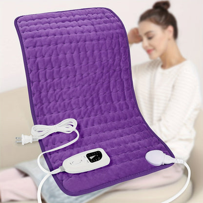 Coussin chauffant extra large 60 cm x 30 cm pour le dos, le cou et les épaules – 6 réglages de chaleur, arrêt automatique, utilisation humide/sèche, flanelle lavable, cadeau idéal