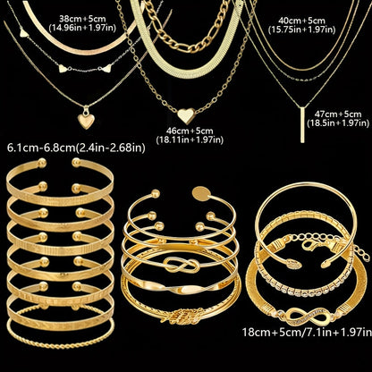 Parure de bijoux bohème pour femme 37-87 pièces – boucles d'oreilles, colliers, bagues et bracelets avec cœurs, torsades et papillons, style bohème minimaliste, ensemble multi-éléments pour le quotidien, les fêtes et les vacances
