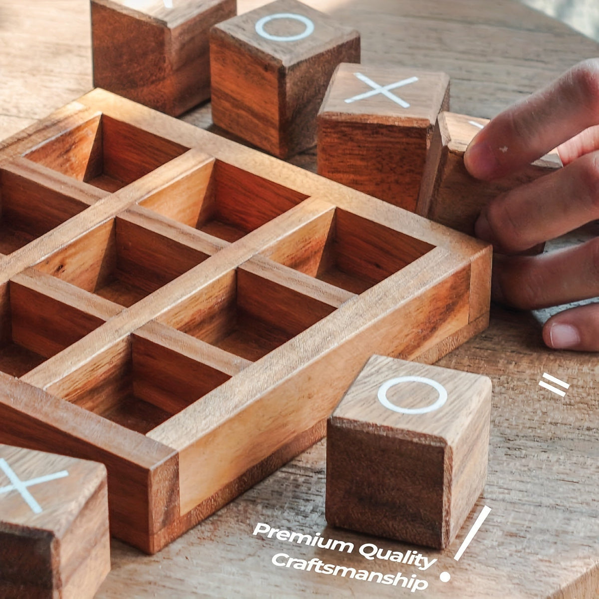 Lot de 2 jeux de morpion en bois – Jeu de stratégie classique X et O pour enfants et famille, jeu de table éducatif interactif parent-enfant, cadeau amusant pour les soirées jeux, Noël et les anniversaires