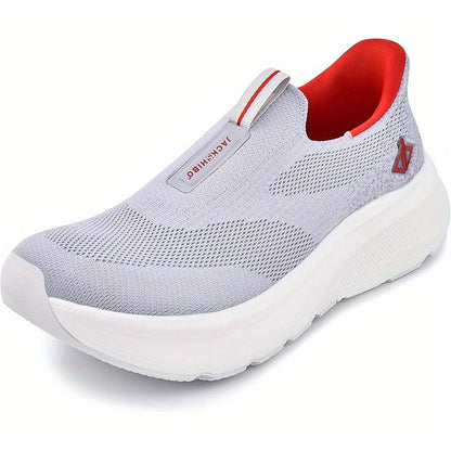 Baskets sans lacets pour hommes – Bout large, semelle zéro drop, chaussures de marche en maille coussinée pour un usage décontracté et quotidien – Semelle en caoutchouc, modèle à enfiler (US 8–13,5)