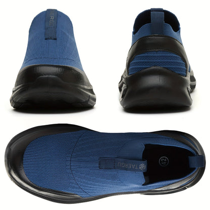 Chaussures de sécurité pour hommes à embout en acier, légères et à enfiler, baskets de sécurité résistantes à la perforation, mocassins antidérapants, noir gris bleu, tailles US 5,5-14