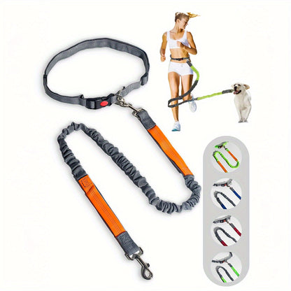 Laisse élastique pour chien, idéale pour la course – Laisse de course mains libres avec extension pour sports en plein air et promenades, laisse multifonctionnelle avec amortisseur, disponible en 5 couleurs pour les propriétaires actifs
