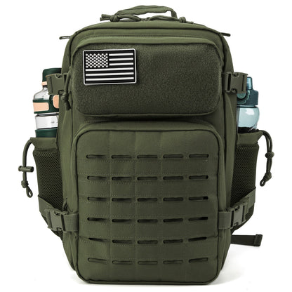 Sac à dos tactique MOLLE 25L pour ordinateur portable pour hommes et femmes – Sac militaire d'urgence, sac de randonnée avec double porte-gobelets, 9 couleurs, sac pour le bureau et les voyages en plein air