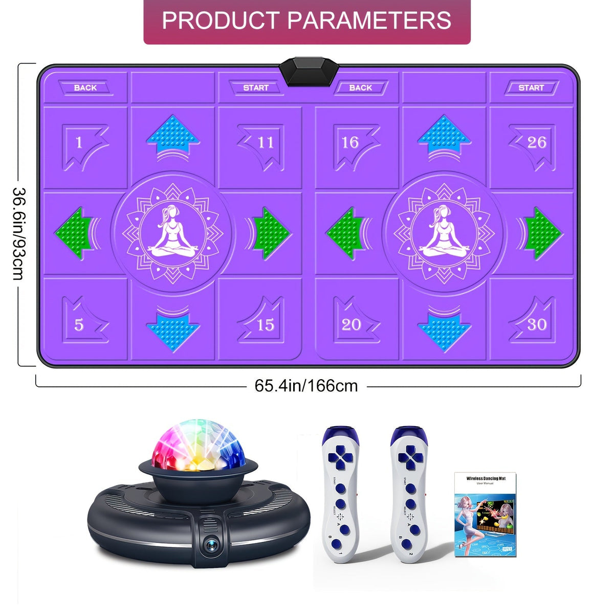 Tapis de danse sans fil pour enfants et adultes - Tapis de danse électronique pour deux joueurs avec caméra HD, compatible TV, jeu de fitness pour garçons et filles de 3 ans et plus | Cadeau d'anniversaire ou de Noël pour s'amuser en famille
