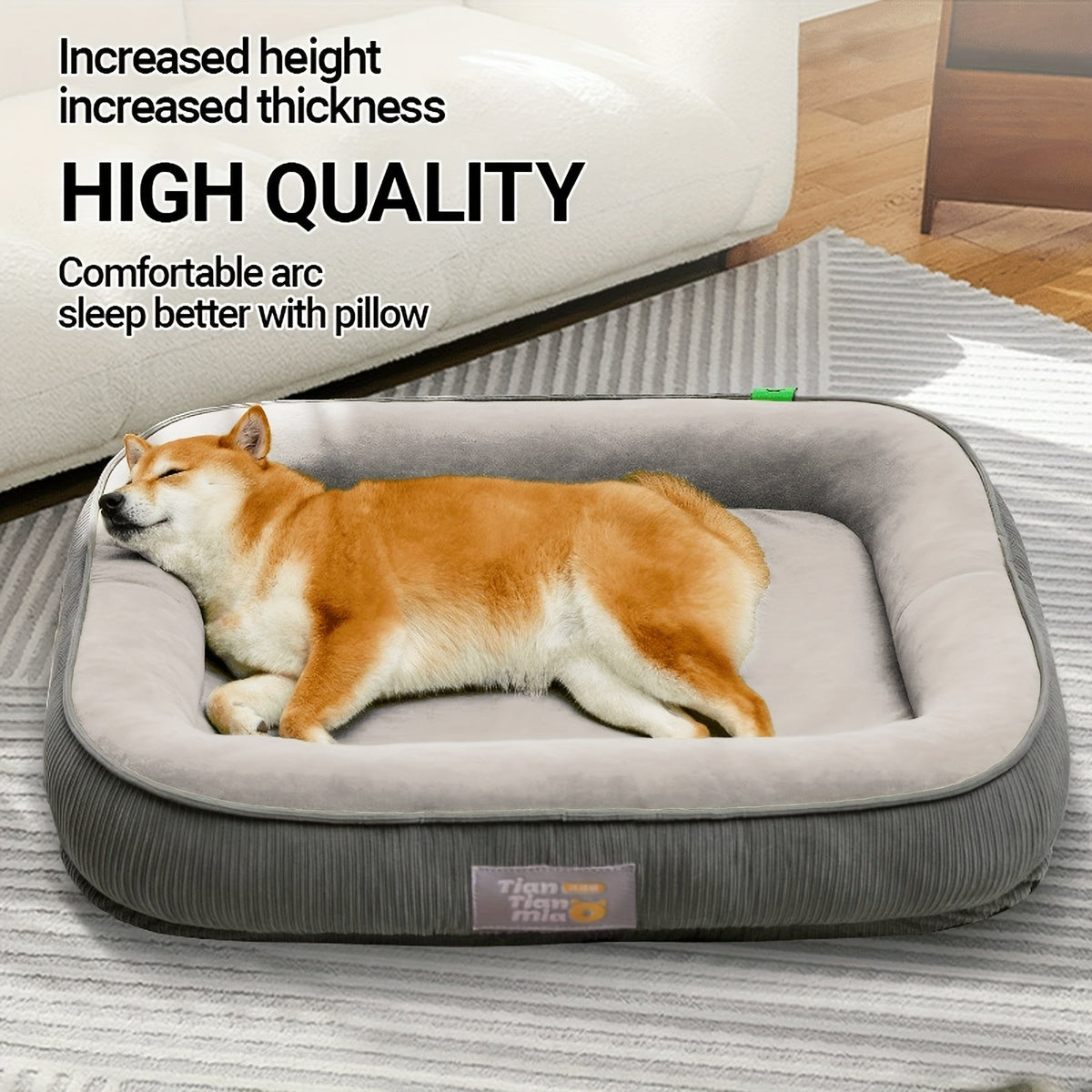 Lit orthopédique pour chien et chat, matelas pour animaux confort toutes saisons, surface anti-humidité, fond antidérapant, housse lavable, adapté aux chiens et chats de petite, moyenne et grande taille, tailles disponibles : S, M, L, XL, XXL