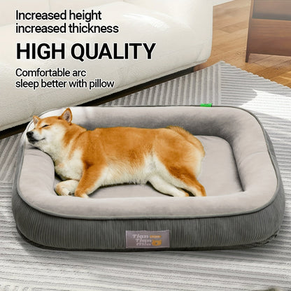 Lit orthopédique pour chien et chat, matelas pour animaux confort toutes saisons, surface anti-humidité, fond antidérapant, housse lavable, adapté aux chiens et chats de petite, moyenne et grande taille, tailles disponibles : S, M, L, XL, XXL