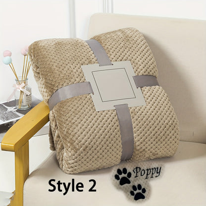 Couverture pour animaux de compagnie brodée personnalisée – Plaid personnalisé avec nom ou initiales, couverture douillette et douce pour petits chiens et chats, cadeau de décoration chaleureux pour panier d'animal