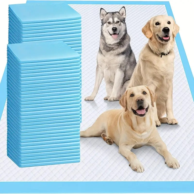 Alèses pour chiens extra larges 60x60 cm – Tapis de propreté jetables super absorbants et anti-fuites pour chiots avec contrôle des odeurs, utilisation intérieure et extérieure, disponibles en paquets de 50 et 200 unités