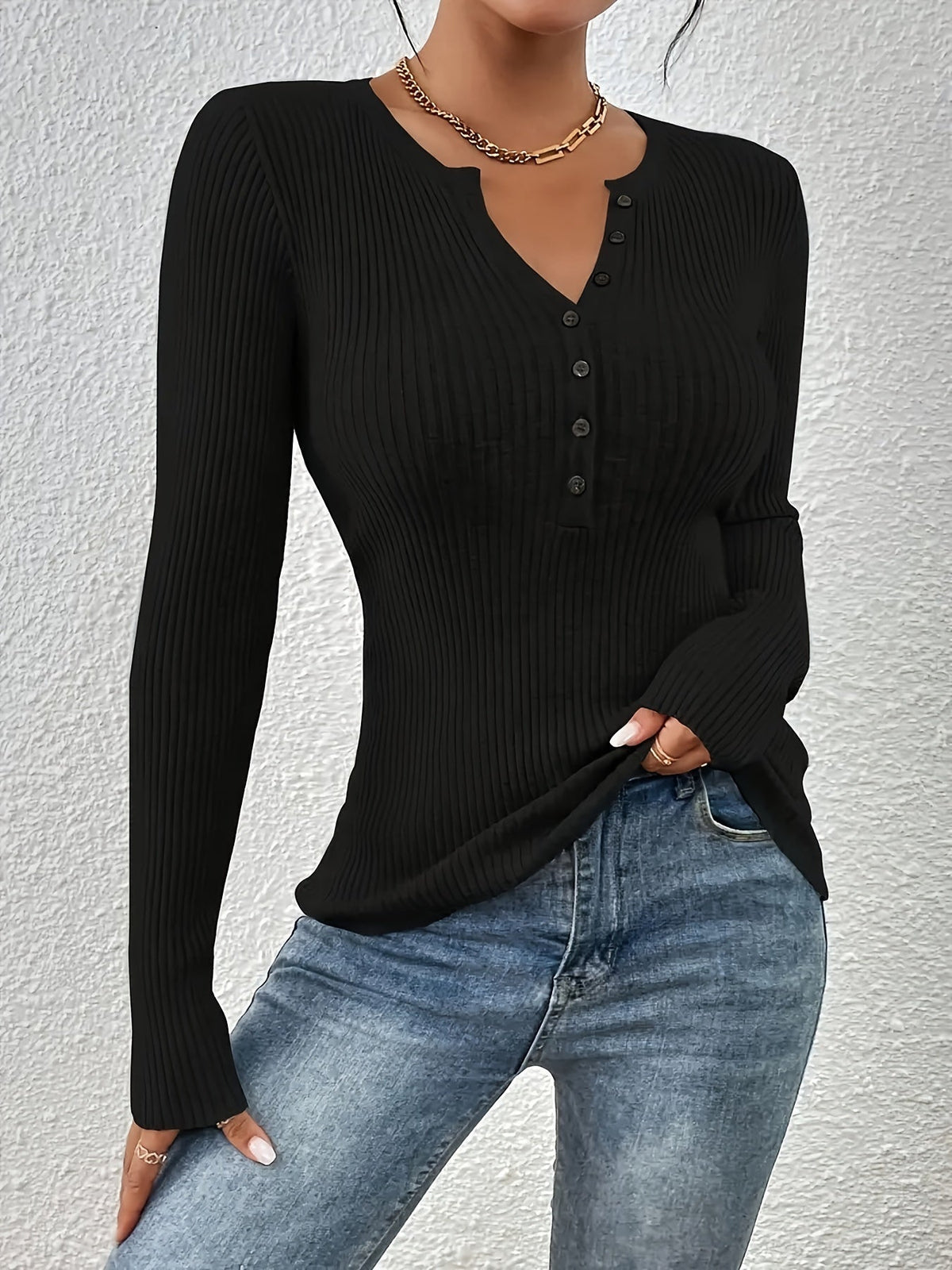 Gilet boutonné en maille côtelée pour femme - Veste en tricot élégante à manches longues, coupe ajustée, pour l'automne et l'hiver | Plusieurs couleurs XS-XL