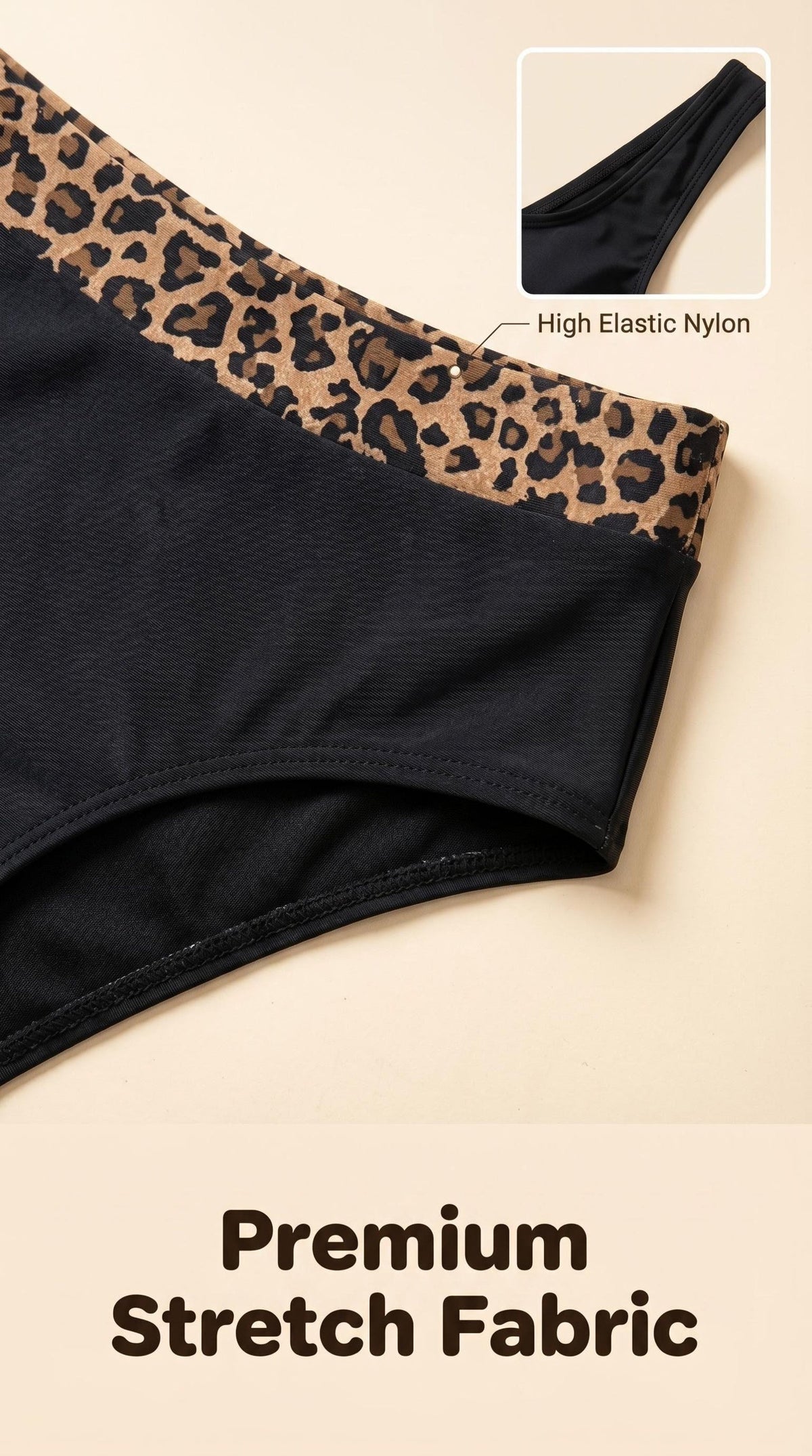 Ensemble bikini taille haute pour femme, imprimé léopard, haut court color-block, décolleté carré, maillot de bain 2 pièces rétro sexy, tenue de bain amincissante pour la plage, la piscine et les vacances, S-XL