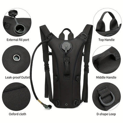 Hydration Backpack with 101oz Water Bladder Tactical Lightweight Hiking Pack Adjustable Straps Large Capacity for Hiking Biking Running Climbing Black Green