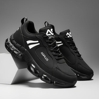Baskets de course sur route pour hommes – Chaussures de sport à lacets, antidérapantes et résistantes à l'usure, baskets décontractées pour l'extérieur toutes saisons, bleu noir blanc, tailles US 6,5–13,5