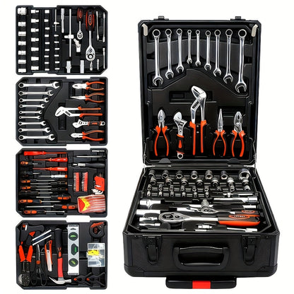 Ensemble d'outils professionnels de 52 pièces - Acier au chrome-vanadium, boîte à outils portable pour réparations domestiques et automobiles, kit d'outils à main multifonction pour passionnés et professionnels, cadeau idéal pour homme
