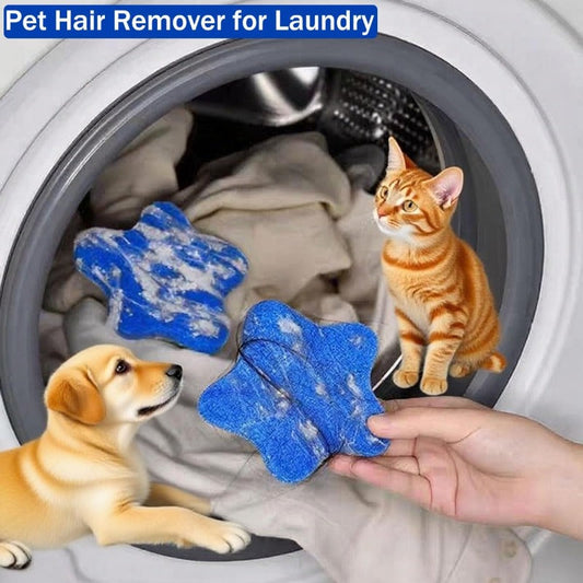 Lot de 6 épilateurs pour poils d'animaux pour le linge - Filtre nettoyant réutilisable en forme d'étoile de mer pour lave-linge, collecte les poils d'animaux et les peluches sur les vêtements pendant le lavage, attrape-poils écologique