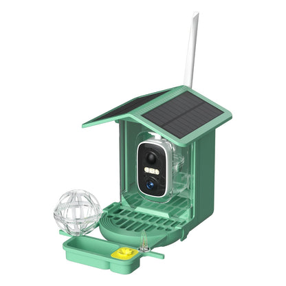 Mangeoire à oiseaux intelligente avec caméra solaire – 4MP 2K HD, identification des espèces d'oiseaux, détection de mouvement, protection contre les écureuils, étanchéité IP66, surveillance à distance via application, cadeau pour les amoureux des oiseaux