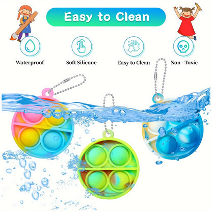 Lot de 40 mini jouets sensoriels pop bubble - Jouet anti-stress à pousser pour enfants, couleurs assorties aléatoires, cadeaux pour boîte à prix de classe, remplissage de sacs surprises pour anniversaires, jouet pour soulager l'anxiété
