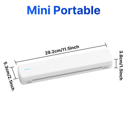 Imprimante thermique portable sans fil A4 sans encre – Imprimante de voyage compacte pour iPhone, Android et ordinateur portable – Compatible avec papier plié, rouleau et papier transfert de tatouage – Maison, bureau, école