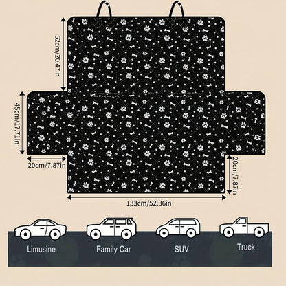 Tapis de protection de siège arrière pour animaux de compagnie - Housse de siège auto imperméable et épaisse pour chien, protection anti-rayures pour banquette arrière, accessoire de voiture motif pattes roses pour propriétaires de chiens