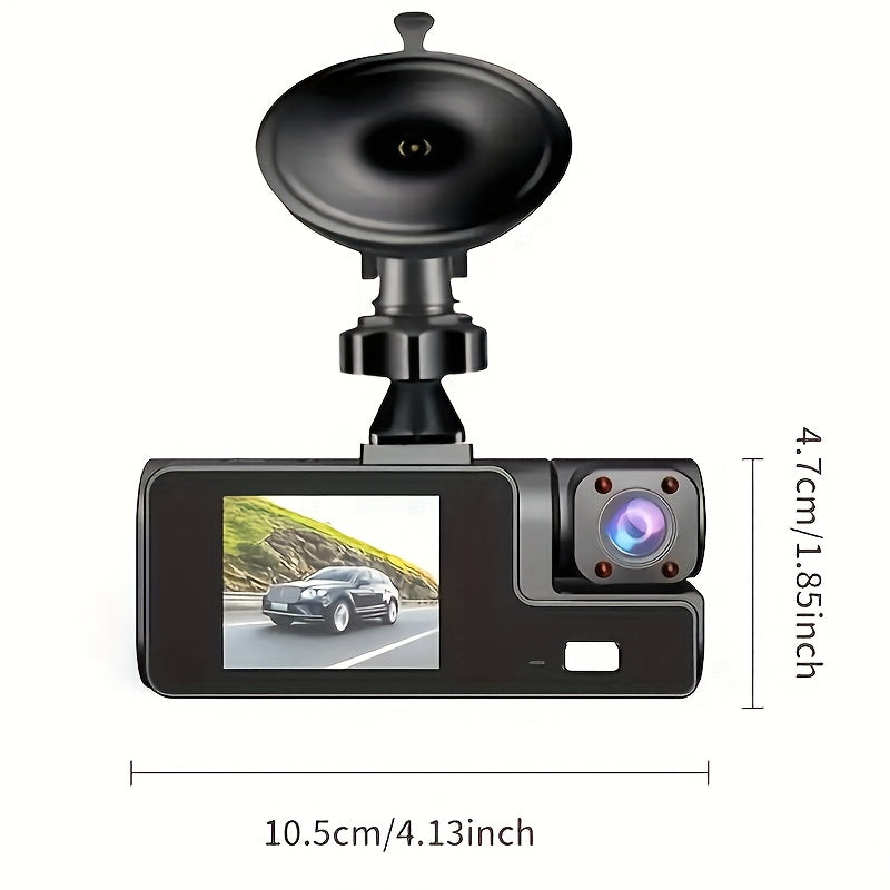 Dashcam 3 canaux 4K avant + 4K intérieur + 1080P arrière avec carte 32 Go offerte, vision nocturne, capteur G, grand angle, enregistrement en temps réel et moniteur de stationnement – Velora