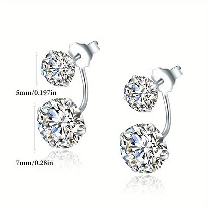 Boucles d'oreilles pour femmes en argent sterling 925 – Clous d'oreilles délicats, élégants et hypoallergéniques, bijoux de luxe classiques pour le quotidien, les fêtes et les festivals, cadeau idéal pour Noël ou un anniversaire