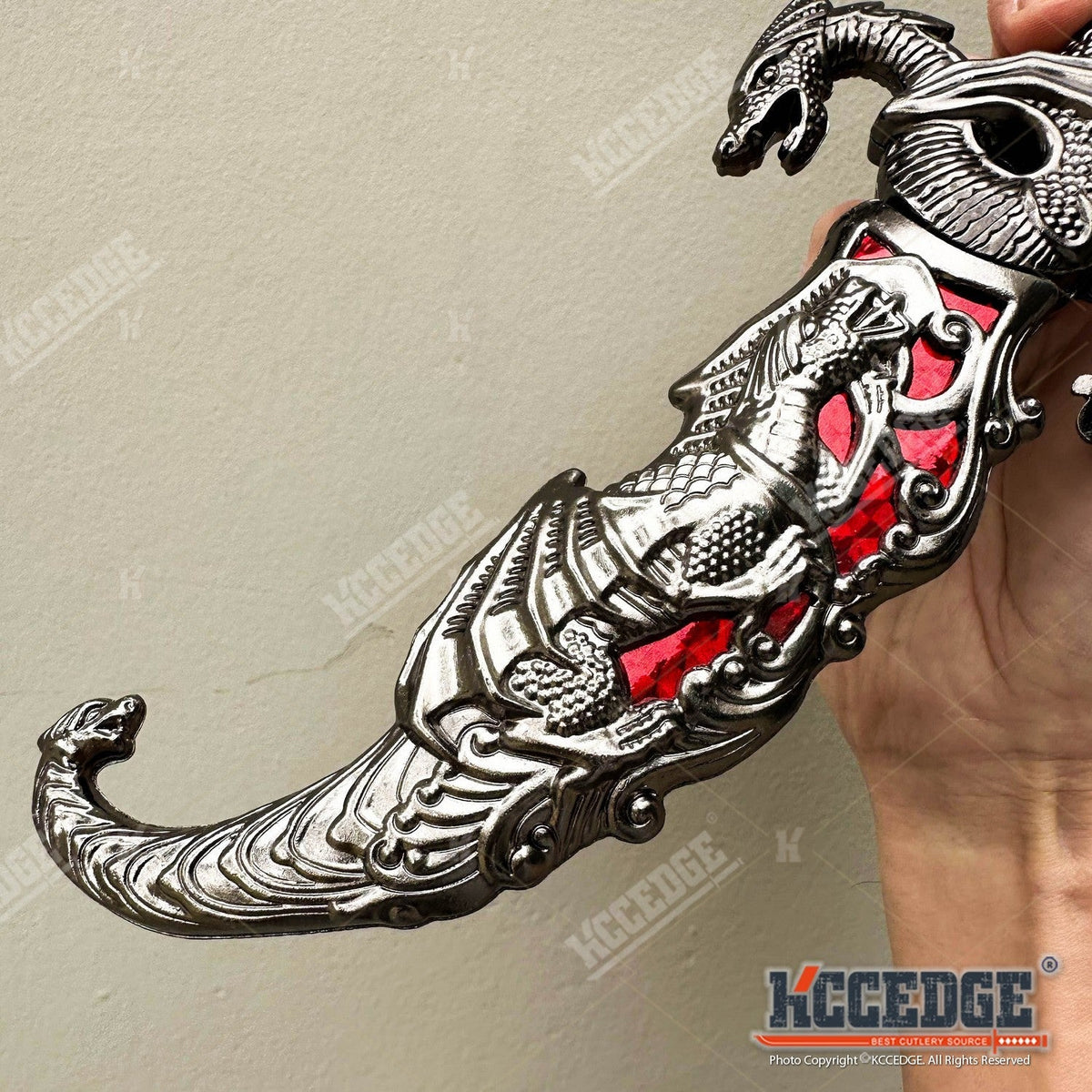 Couteau médiéval fantastique à lame fixe avec fourreau, 23 cm – Acier inoxydable 440 non tranchant, accessoire de cosplay, réplique historique, objet de décoration, 5 couleurs