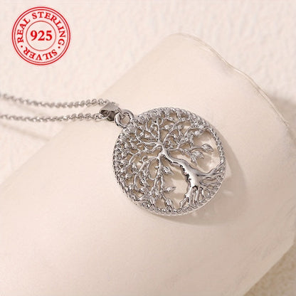 Collier pendentif Arbre de vie pour femme en argent sterling 925 – Style bohème vintage hypoallergénique, cadeau parfait pour elle, idéal pour les tenues décontractées et habillées