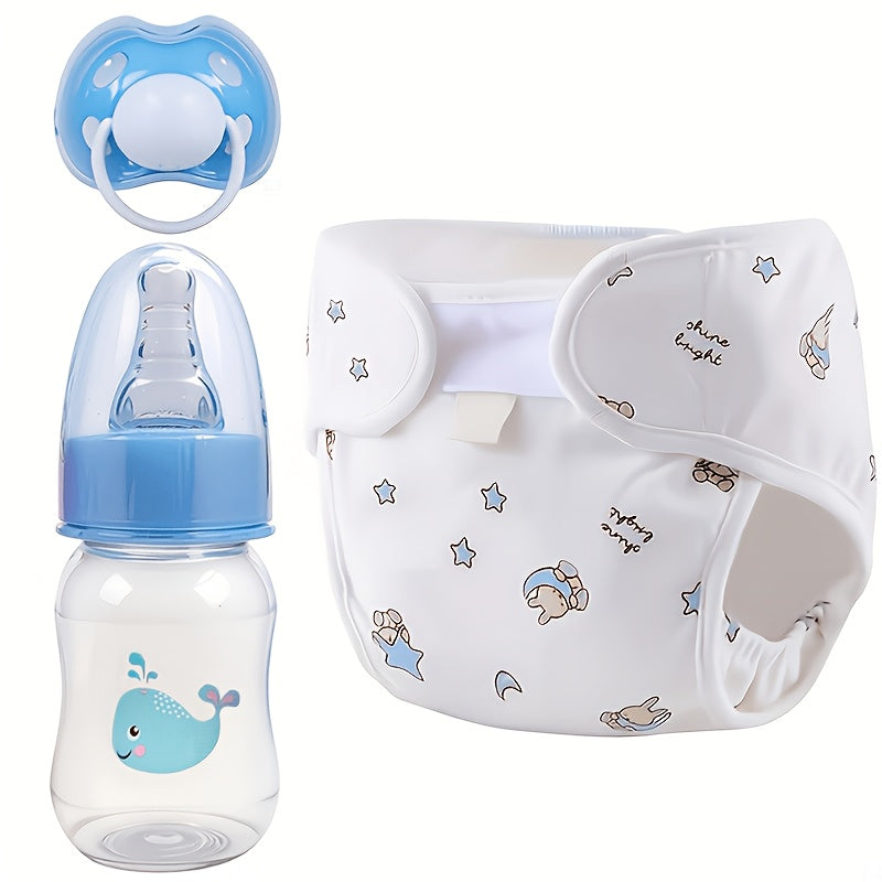 Kit d'accessoires de repas pour poupée reborn avec biberon, couche et tétine, ensemble de soins réaliste pour poupée, compatible avec les poupées reborn et classiques, cadeau idéal d'anniversaire ou de fête pour enfants
