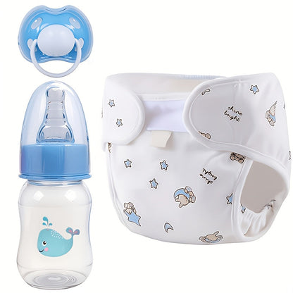 Kit d'accessoires de repas pour poupée reborn avec biberon, couche et tétine, ensemble de soins réaliste pour poupée, compatible avec les poupées reborn et classiques, cadeau idéal d'anniversaire ou de fête pour enfants