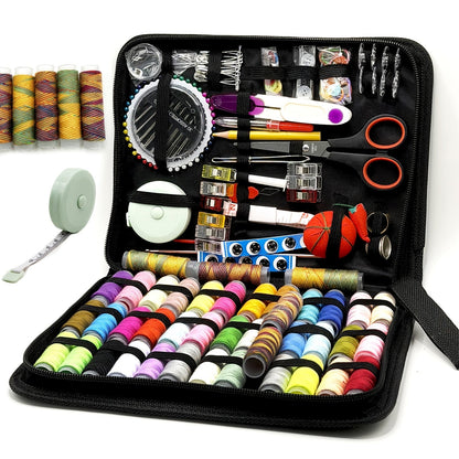 Kit de couture complet 269 pièces avec étui portable – Inclut fil, aiguilles, ciseaux, mètre ruban et épingles – Fournitures de couture parfaites pour débutants, voyageurs, grand-mère, maman et amis