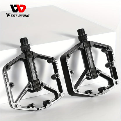Pédales de vélo en alliage d'aluminium à 3 roulements, antidérapantes et légères, avec douille hexagonale pour VTT et vélos de route – Installation facile, accessoires de cyclisme durables multicolores, 1 paire