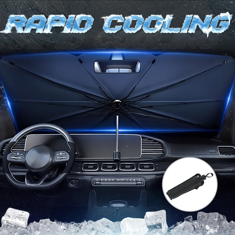 Pare-soleil de pare-brise de  voiture pliable - Protection UV et isolation thermique pour fenêtre avant, accessoire de refroidissement estival portable, garde l'intérieur au frais, design facile à plier et à ranger