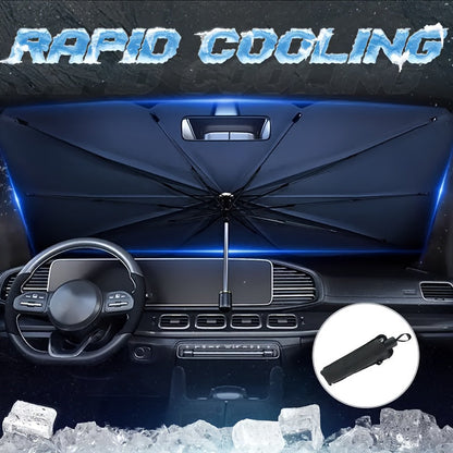 Pare-soleil de pare-brise de  voiture pliable - Protection UV et isolation thermique pour fenêtre avant, accessoire de refroidissement estival portable, garde l'intérieur au frais, design facile à plier et à ranger