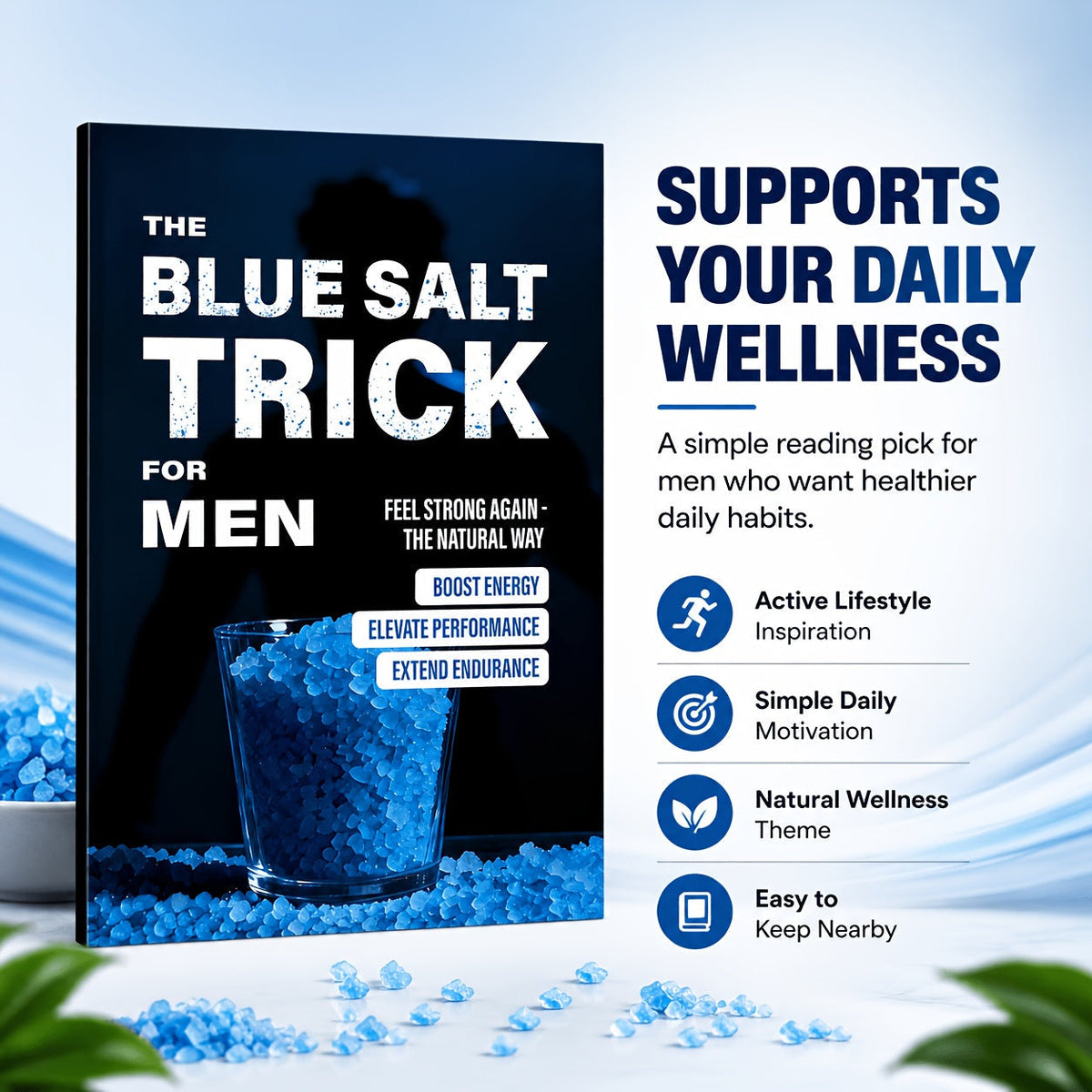 Le guide des habitudes quotidiennes du « Blue Salt Trick » pour hommes : manuel de bien-être, guide de mode de vie, développement personnel et lecture d'entraide pour hommes adultes - Idée cadeau pratique