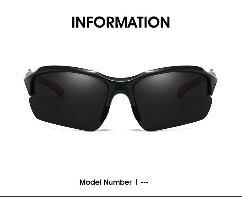 Lunettes de soleil sport polarisées demi-monture pour hommes, protection UV400, lunettes légères pour le ski, la conduite, la course, la pêche et les activités en plein air, lot de 3 ou lot de 10