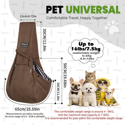 Sac bandoulière de transport pour chats et chiens jusqu'à 6,3 kg - Sac de transport croisé pour petits chiens et chats avec poche zippée - Sac bandoulière mains libres pour voyages en extérieur - Cadeau pour animaux pour Halloween et Noël