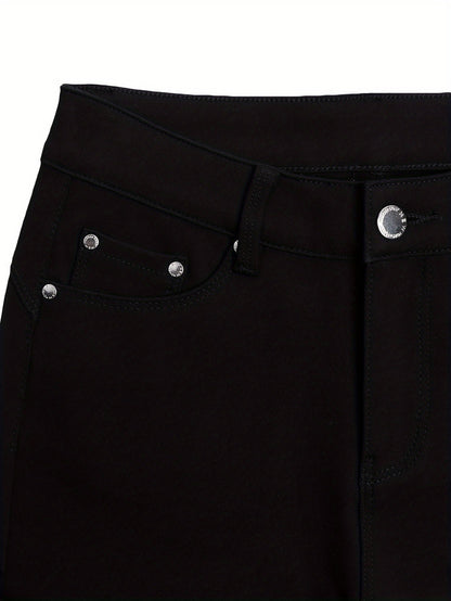 Jean skinny stretch taille haute pour femme, détail bouton en métal, style urbain, pantalon en jean coupe ajustée, 10 couleurs, S-XXL