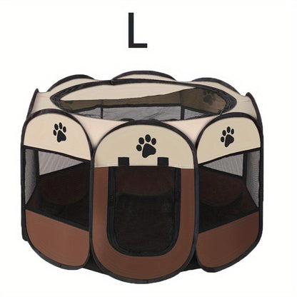 Parc pour animaux pliable et portable avec porte zippée – 3 tailles (S/M/L) Enclos grillagé rétractable pour chats, chiens, chiots et chatons, enclos anti-rayures pour intérieur et extérieur