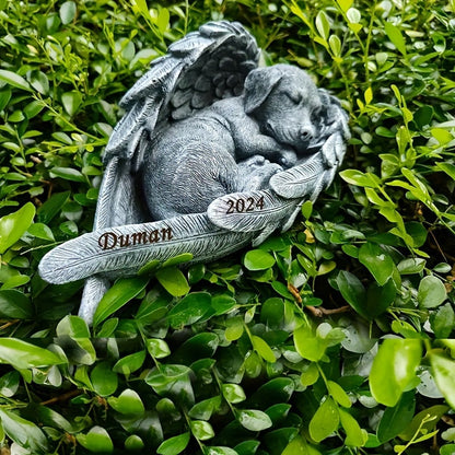 Pierre tombale commémorative personnalisée pour animal de compagnie – Cadeau de sympathie avec nom et date gravés pour la perte d'un chien ou d'un chat, marqueur de tombe souvenir à placer au jardin ou à la maison