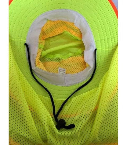 Chapeau de soleil réfléchissant haute visibilité pour homme avec protège-nuque – Bob à large bord, protection UV UPF, maille respirante à séchage rapide, chapeau pour la pêche, la randonnée et le camping en plein air