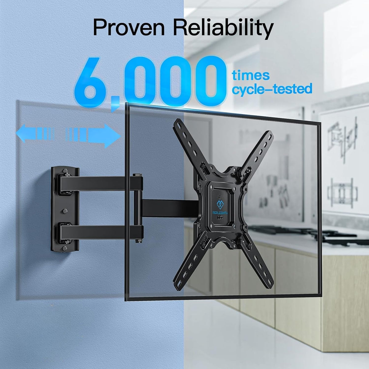 Support mural articulé pour téléviseur de 26 à 60 pouces jusqu'à 35 kg, pivotant, inclinable et extensible, support TV en acier inoxydable, VESA max 400x400 mm, compatible avec la plupart des téléviseurs à écran plat et incurvé
