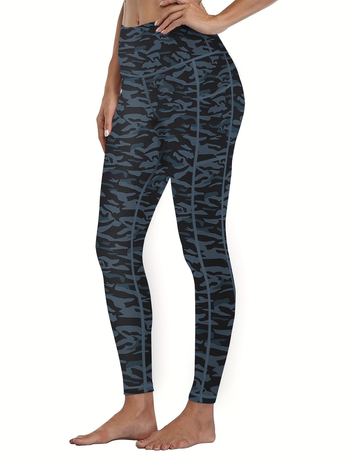 Lot de 5 pantalons de yoga de compression à motifs pour femmes – Leggings de fitness 7/8, coupe cheville, à motifs léopard, camouflage et unis, bas de survêtement de sport taille haute pour la gym, S-XXL