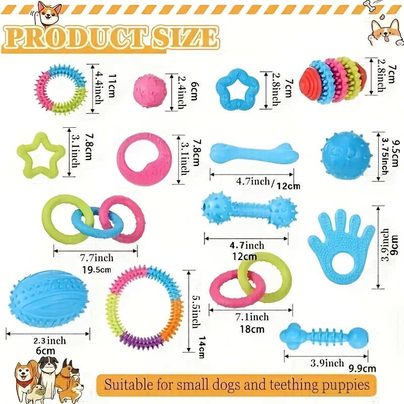 Ensemble de 6 jouets à mâcher pour chien - Jouets résistants aux morsures et à l'usure pour le nettoyage des dents et le lien affectif, jouets interactifs pour chiots et chiens adultes, styles assortis aléatoires