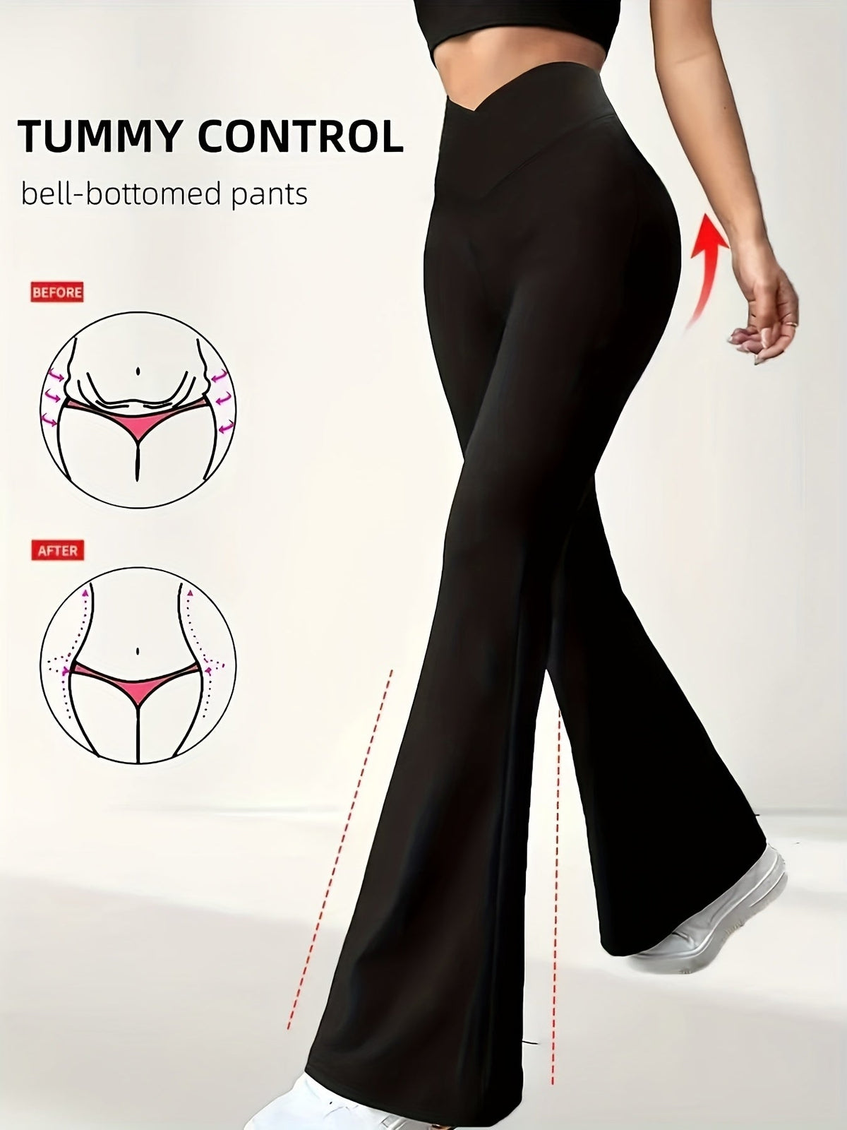 Pantalon évasé gainant pour femme, pantalon taille haute, pantalon de yoga à jambes larges et effet amincissant, pantalon bootcut extensible, S-XXL