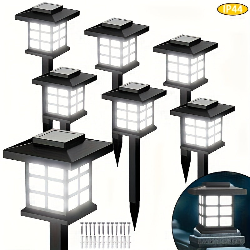 Lot de 6/12/24 lampes solaires d'extérieur pour jardin, étanches IP44 | Éclairage paysager LED blanc chaud/multicolore pour allée, cour, terrasse et décoration de fête – Marche/arrêt automatique