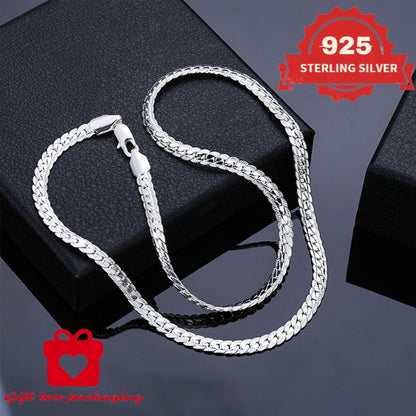 Collier chaîne serpent en argent sterling 925 fait main pour hommes et femmes – Maille serpentine délicate, coffret cadeau inclus, 45–60 cm, cadeau idéal pour un anniversaire, Noël et la Saint-Valentin (6,25 g)