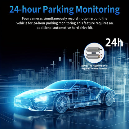 Dashcam 360° 3/4 canaux 1080P HD avec vision nocturne, WDR, capteur G, enregistrement en boucle, surveillance de stationnement 24h/24 et 7j/7, WiFi, système de caméra embarquée multi-objectifs pour une couverture complète sans angles morts
