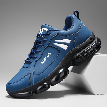 Baskets de course sur route pour hommes – Chaussures de sport à lacets, antidérapantes et résistantes à l'usure, baskets décontractées pour l'extérieur toutes saisons, bleu noir blanc, tailles US 6,5–13,5