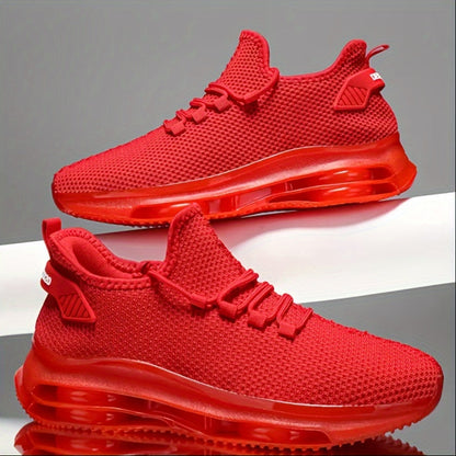 Baskets de running respirantes en maille pour homme avec semelle à coussin d'air – Chaussures de sport légères à lacets pour le trail, printemps et été, 4 coloris, pointures US 6,5–13